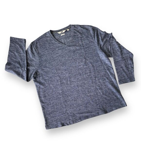 JOSEPH ABBOUD Men's LS V 100% Cotton Top LIKE NEW Blue‎ Heather EUC Size 2X - Picture 1 of 6